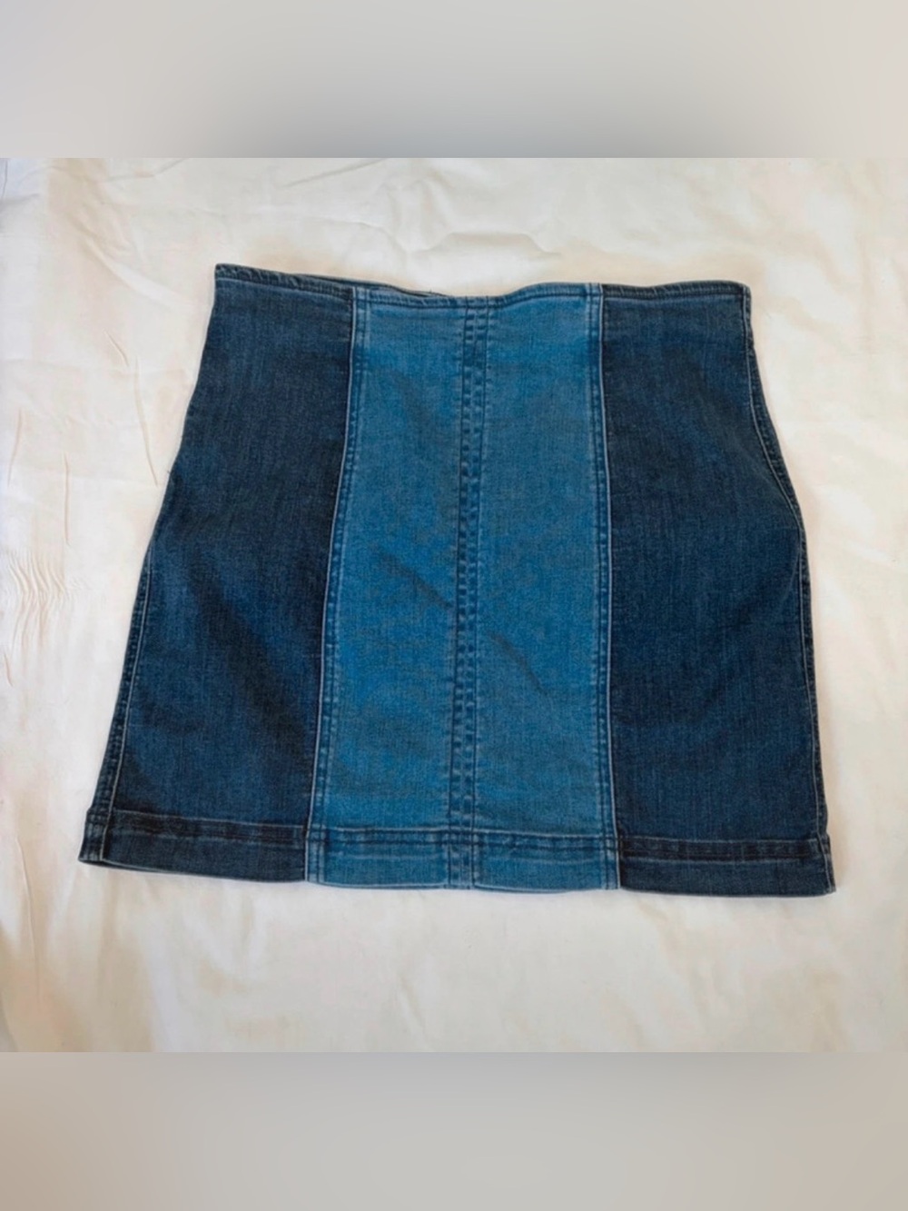 PACSUN 2-Tone Dual Blue Panel Denim Stretch Mini Skirt, Size 27